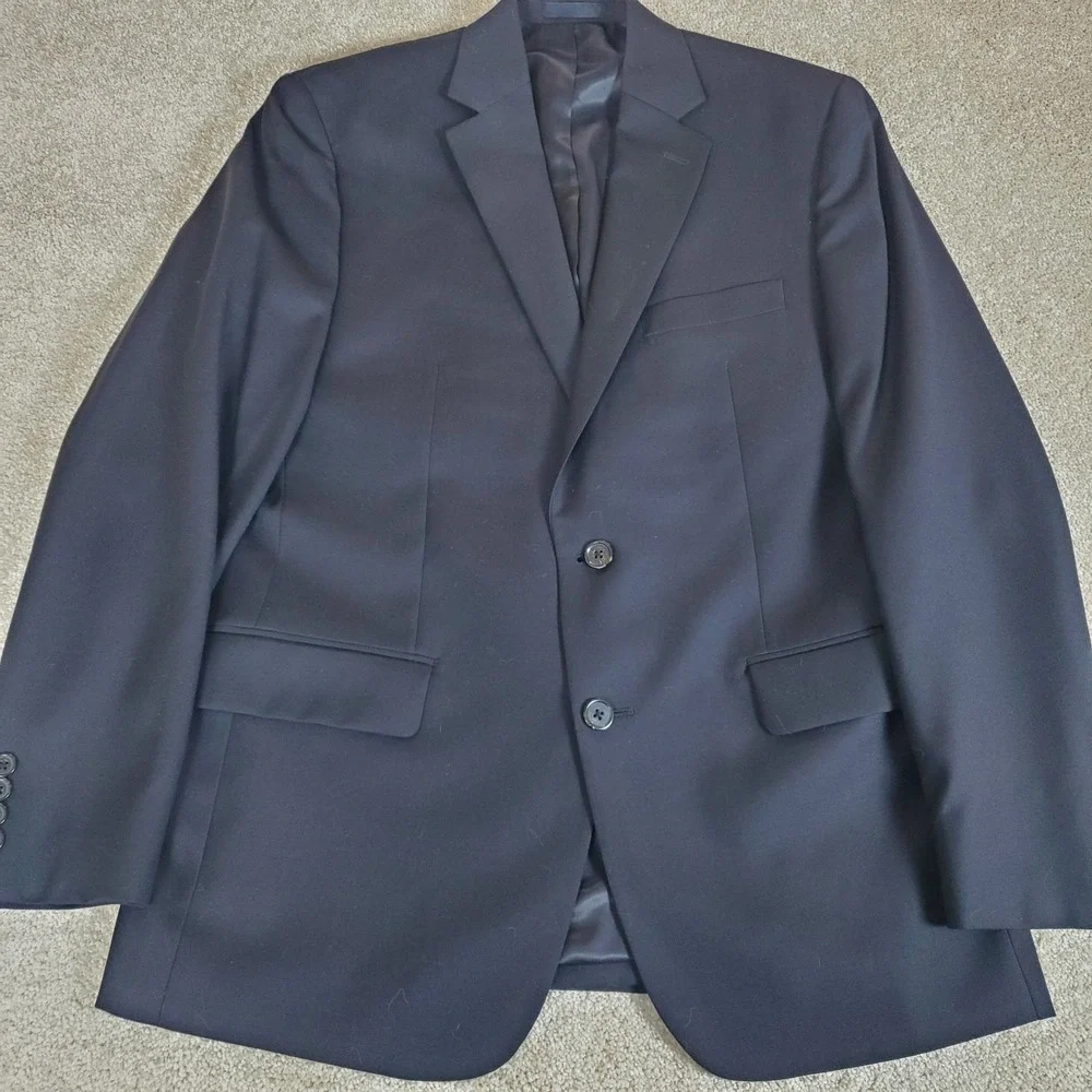 Lauren‎ Ralph Lauren Suit Coat Sports Jacket Black 40 Regular Wool Blend